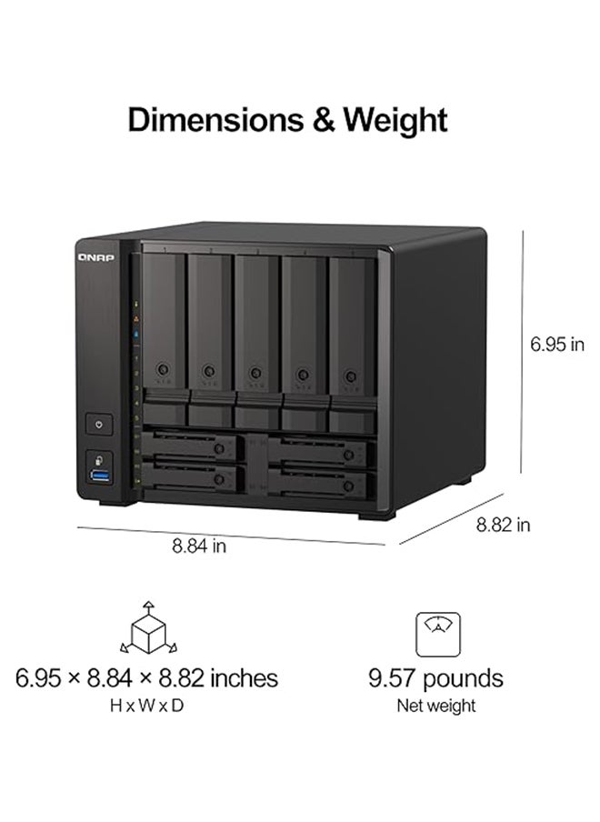 QNAP TS-h973AX-8G 9-Bay QuTS Hero NAS with 10GbE/2.5GbE Connectivity  - Image 2