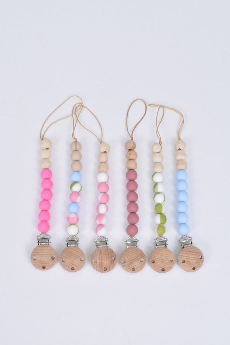 kokibebe' Multi-colored wooden and silicone pacifier holder - Random Selection - Image 1