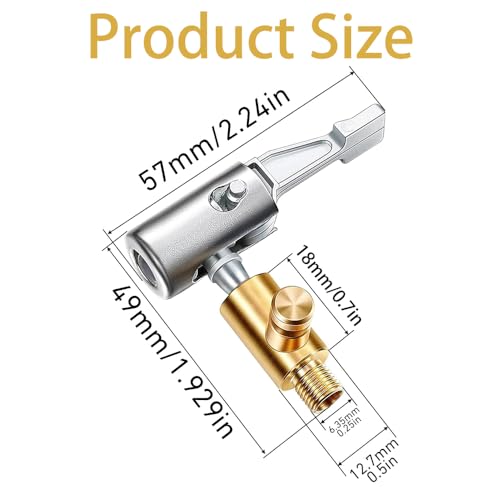 Fapiwen Universal Air Pump Nozzle for Inflator, Fapiwen Lock On Air Chuck Tire Inflator with Air Release Valve, Car Air Pump Thread Nozzle Adapter, Portable No Leakage Replacement Hose Adapter - Image 2