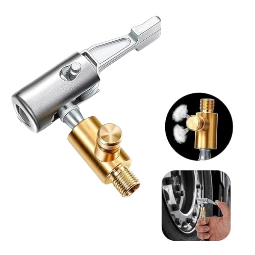 Fapiwen Universal Air Pump Nozzle for Inflator, Fapiwen Lock On Air Chuck Tire Inflator with Air Release Valve, Car Air Pump Thread Nozzle Adapter, Portable No Leakage Replacement Hose Adapter - Image 1
