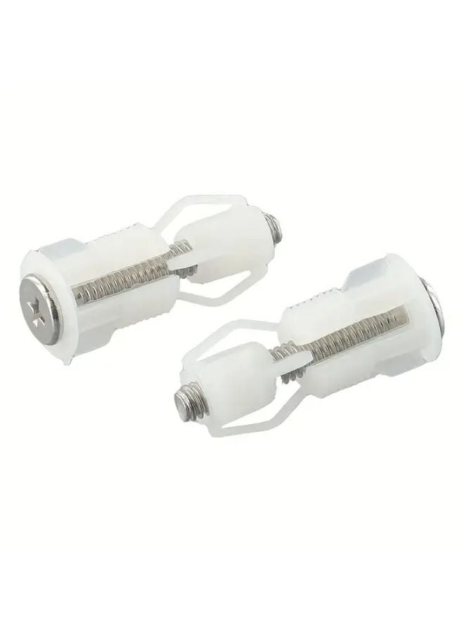 2pcs Toilet Seat Fixing Kit Plastic Stainless Steel Top Fix Attachment WC Blind Hole Fitting - Image 1