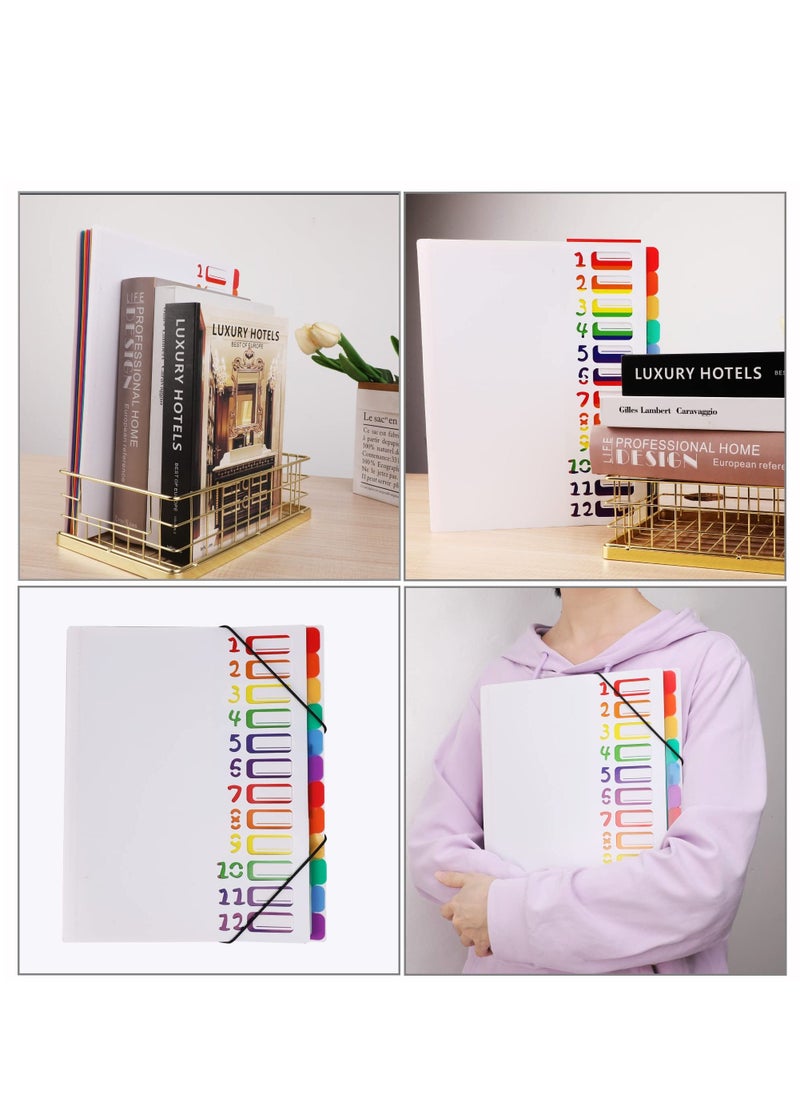 SYOSI Expanding File Folder, File Organizer with Labels Colored Filing Folder Designed for Office School, 24 Pocket Large Size Hold 240 Sheets (White Cover)