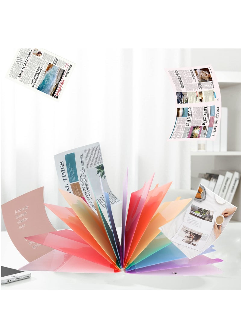 SYOSI Expanding File Folder, File Organizer with Labels Colored Filing Folder Designed for Office School, 24 Pocket Large Size Hold 240 Sheets (White Cover)