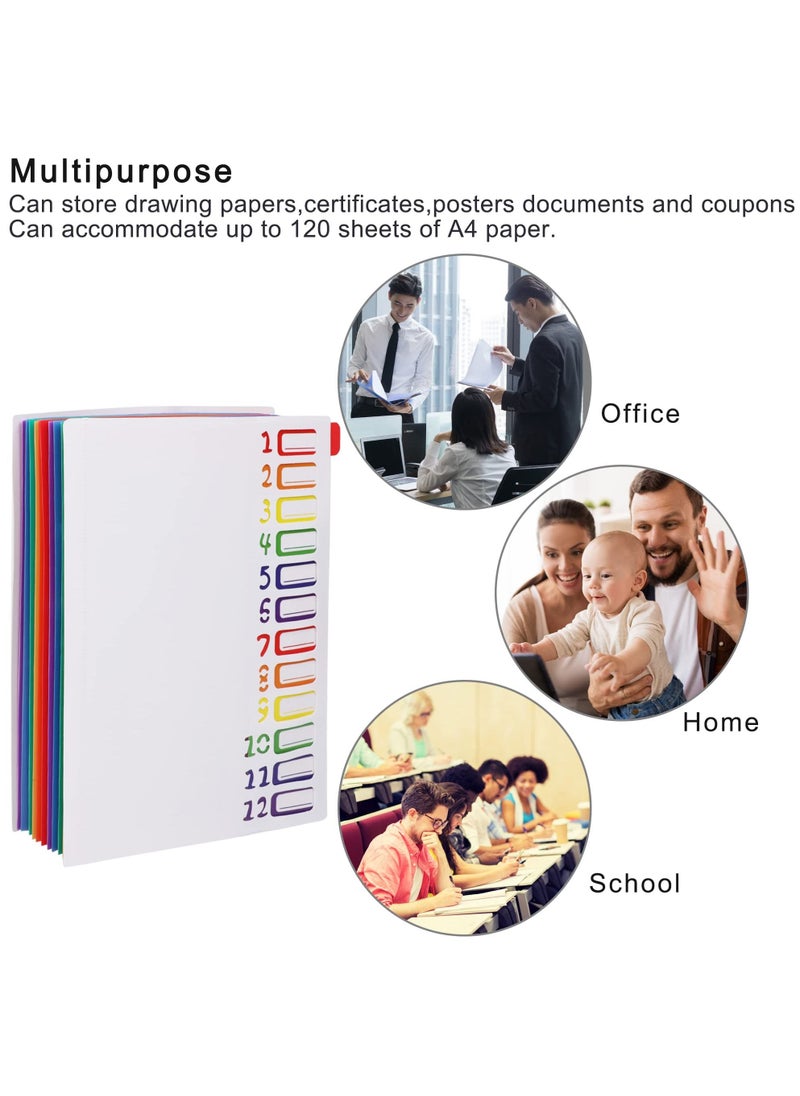 SYOSI Expanding File Folder, File Organizer with Labels Colored Filing Folder Designed for Office School, 24 Pocket Large Size Hold 240 Sheets (White Cover)
