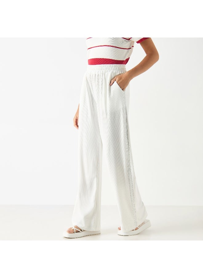 2Xtremz 2Xtremz Textured Pants with Elasticated Waistband and Pockets  - Image 1