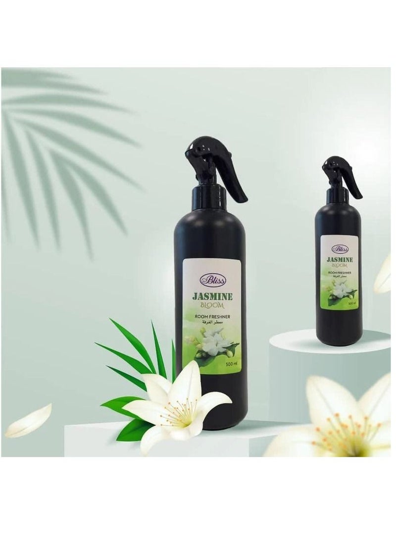 Jasmine Bloom Room Freshener For Home and Office, Air Freshener Blended With Jasmine Odor Eliminator for Pillows, Bedsheet, Carpet 500Ml (2 Pack) - Image 3