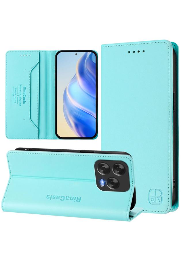 Case For ZTE Blade V70 Design RC01 Dual-Folded Magnetic Suction RFID Leather Phone Case