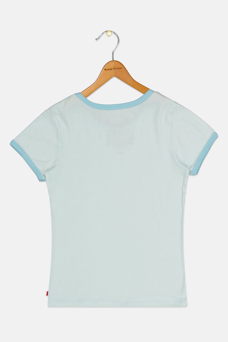 Levi's Toddlers Girl Brand Logo Short Sleeve T-Shirt, Light Blue - Image 2