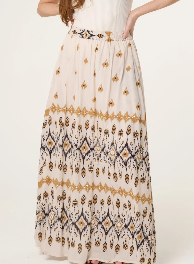 بلو فانيلا Embroidered Midi Skirt