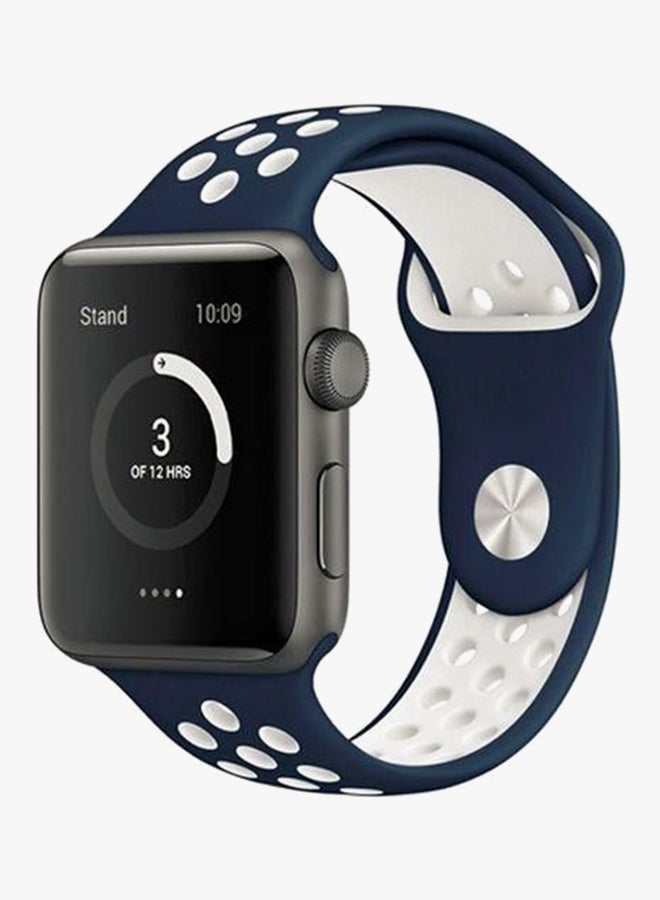 general Sport Wrist Band Strap For Apple Watch 44 mm Blue/White - Image 2