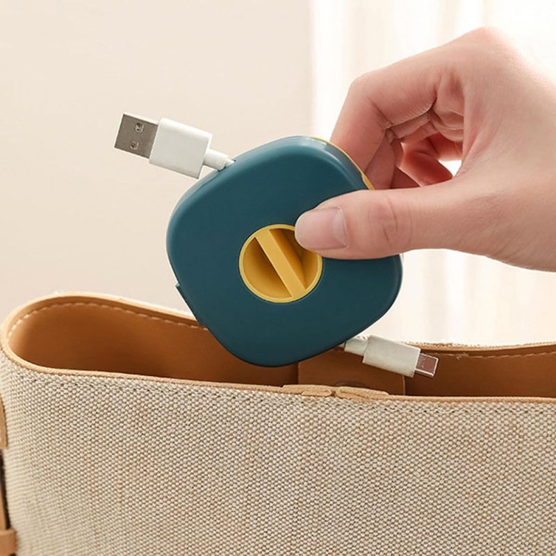 Rotatable USB Cable Organizer Box 3pcs Pink Blue White for Desk Travel Cord Management - Image 5