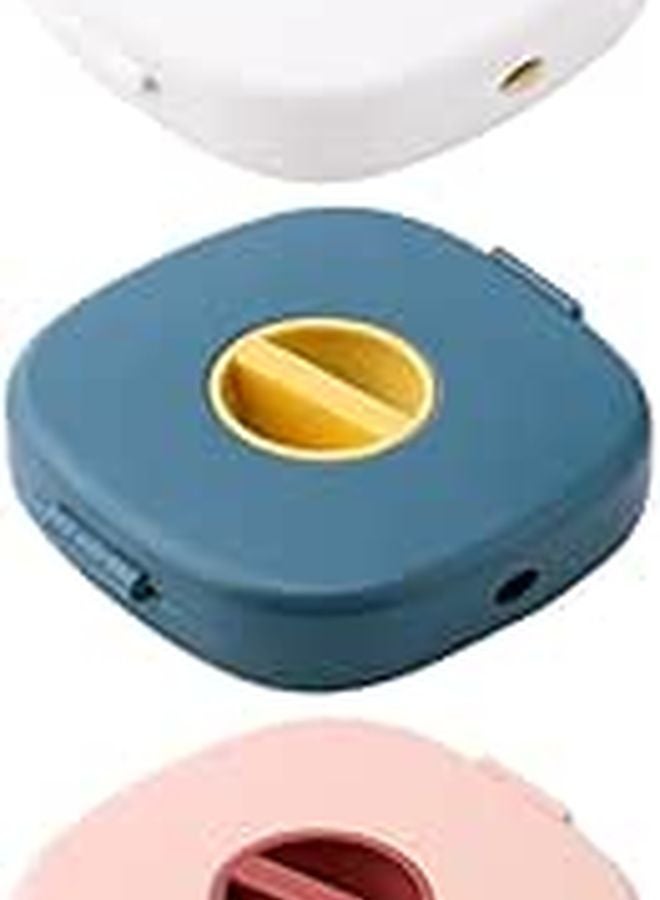 Rotatable USB Cable Organizer Box 3pcs Pink Blue White for Desk Travel Cord Management - Image 1