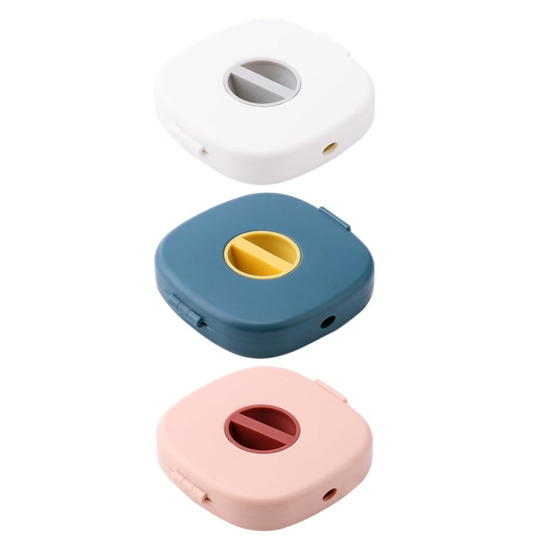 Rotatable USB Cable Organizer Box 3pcs Pink Blue White for Desk Travel Cord Management - Image 2