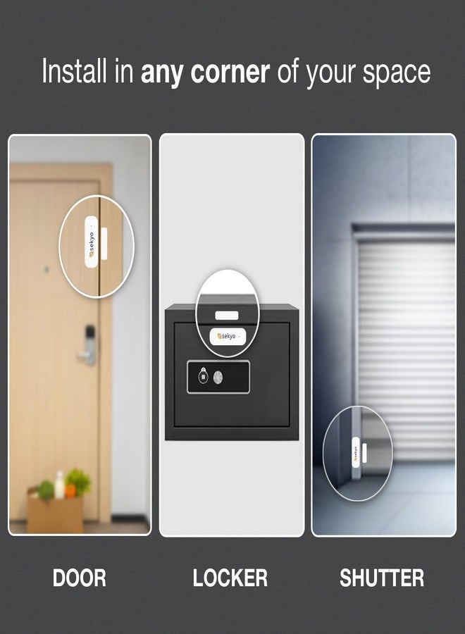 Sekyo WiFi Smart Door Alarm Sensor | Wireless Magnetic Home Security System with Real-Time App Notifications | Easy Installation | Smart WiFi Connectivity for Door & Window (Pack of 4) - Image 5