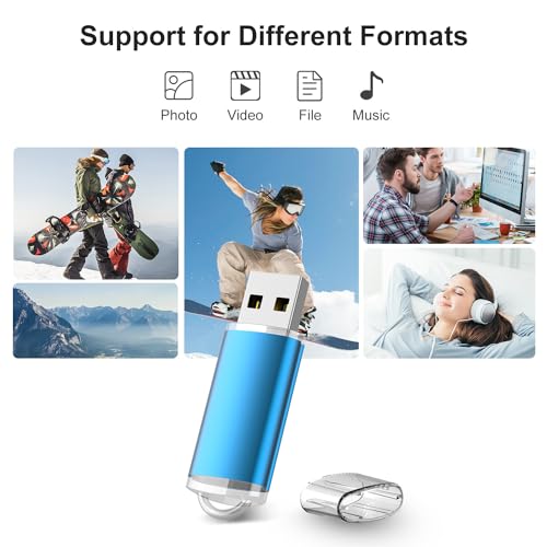 RAOYI 20 Pack 1GB USB Flash Drive USB 2.0 Memory Stick Bulk Thumb Drive Pen Drive Jump Drive-Blue - Image 4