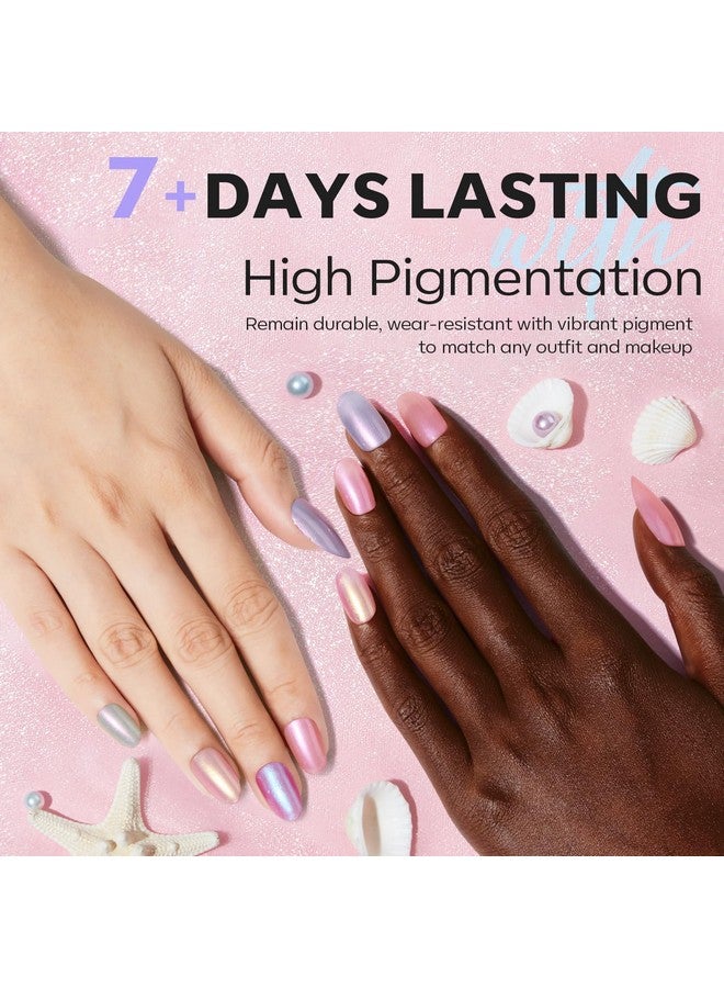 موديل ونز طلاء أظافر لؤلؤي 6 ألوان لامعة لؤلؤة بيضاء وردية حورية البحر أرجوانية مجموعة طلاء أظافر صيفية سريعة الجفاف طلاء أظافر الإصبع طلاء أظافر بالجملة DIY صالون تجميل الأظافر هدية منزلية للنساء والفتيات - Image 4