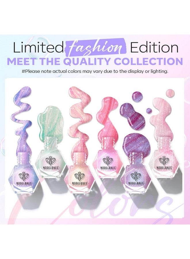 موديل ونز طلاء أظافر لؤلؤي 6 ألوان لامعة لؤلؤة بيضاء وردية حورية البحر أرجوانية مجموعة طلاء أظافر صيفية سريعة الجفاف طلاء أظافر الإصبع طلاء أظافر بالجملة DIY صالون تجميل الأظافر هدية منزلية للنساء والفتيات - Image 3