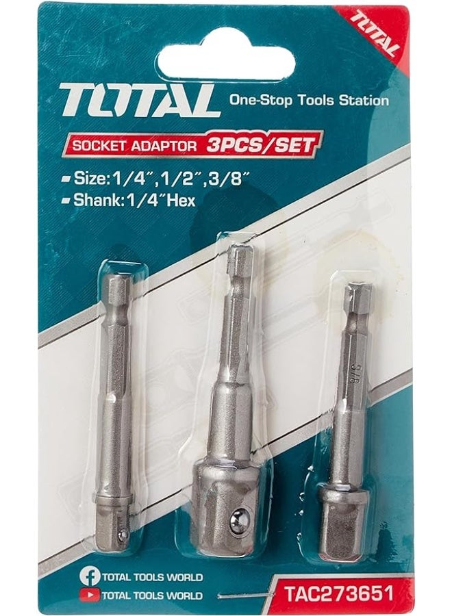 TOTAL 3-Piece Socket Adaptor Set – Versatile Drive Adapters for Ratchets, Wrenches, and Automotive or DIY Tools - Image 2
