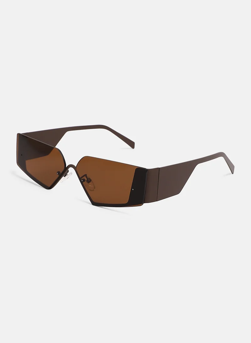 Haute Sauce  Geometric Shield Sunglasses  | Best Price UAE