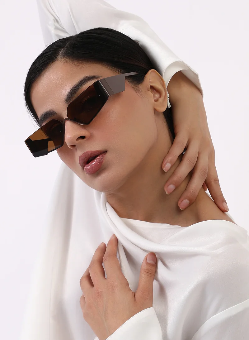 Haute Sauce  Geometric Shield Sunglasses  | Best Price UAE