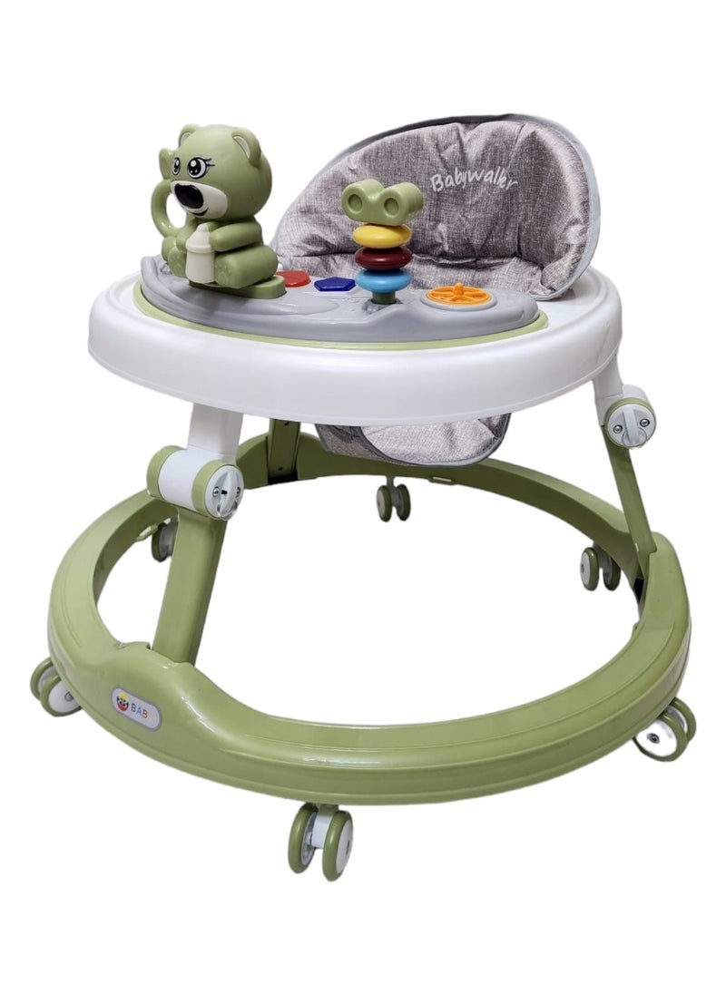 BABYCARA Foldable Compact Baby Walker With Music Round  O-Walker 4 Seat Height Adjustable  - Image 2