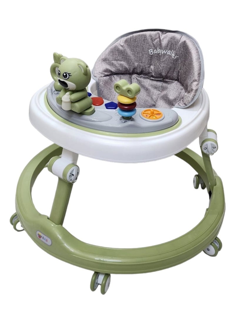 BABYCARA Foldable Compact Baby Walker With Music Round  O-Walker 4 Seat Height Adjustable  - Image 1