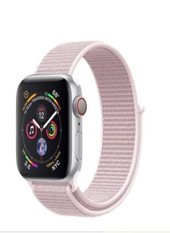 Premium Nylon Weave Mesh Band With Dense Loop And Adjustable Wrist Strap For Apple Watch Series 1,2,3 And 4, Workout, Fitness, Running, Fibro-42 L Light Pink