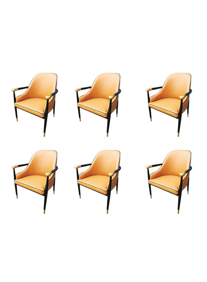 JILPHAR FURNITURE Jilphar Furniture Luxury Armrest Leather Dining Chair 1189A set of 6pcs 