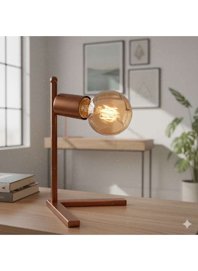 Modern Table Lamp for Bedroom & Living Room | Color: Copper | Size: 25x15x15 cm