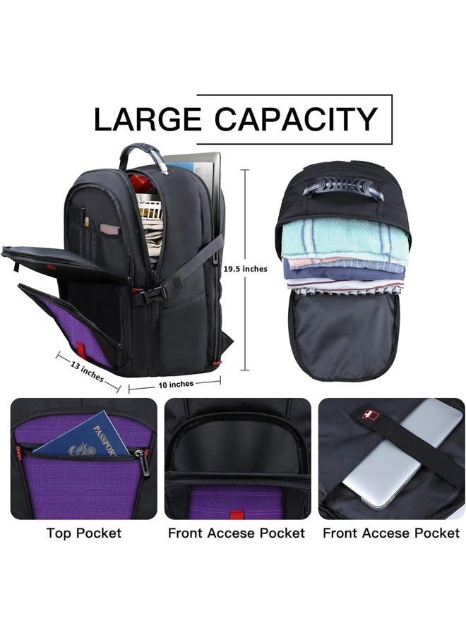 ANTERK Travel Backpack, 18.4 Inch Laptop Backpacks for Men Women with USB Port, 55L Anti Theft Water Resistant College Bussiness TSA Airline Approved Work Computer Backpack, Purple - Image 5
