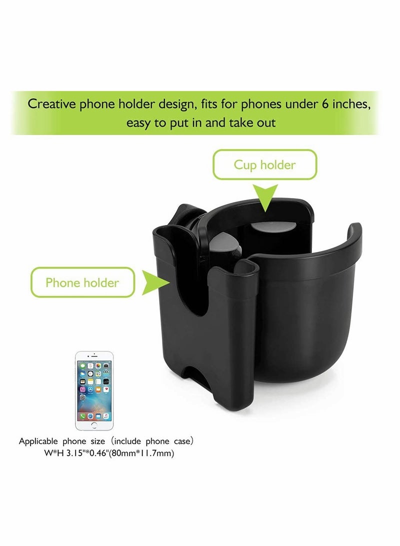 KASTWAVE Stroller Cup Holder, Cup Holder Bottle Rack Wheelchair Accessories and Stroller Accessories Cup Holder for Stroller with Phone Holder, 2 In 1 Bottle Holder for Stroller, Bike, Wheelchair - Image 3