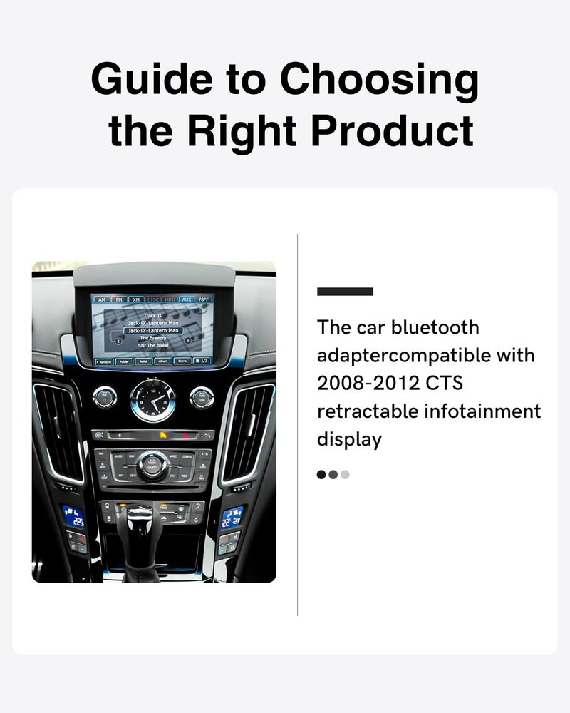 CHOOCL Car Bluetooth Adapter Compatible for 2008-2012 Cadillac CTS with AUX+USB Port,High-Resolution Audio Bluetooth Receiver iPod Music Sourse - Image 5