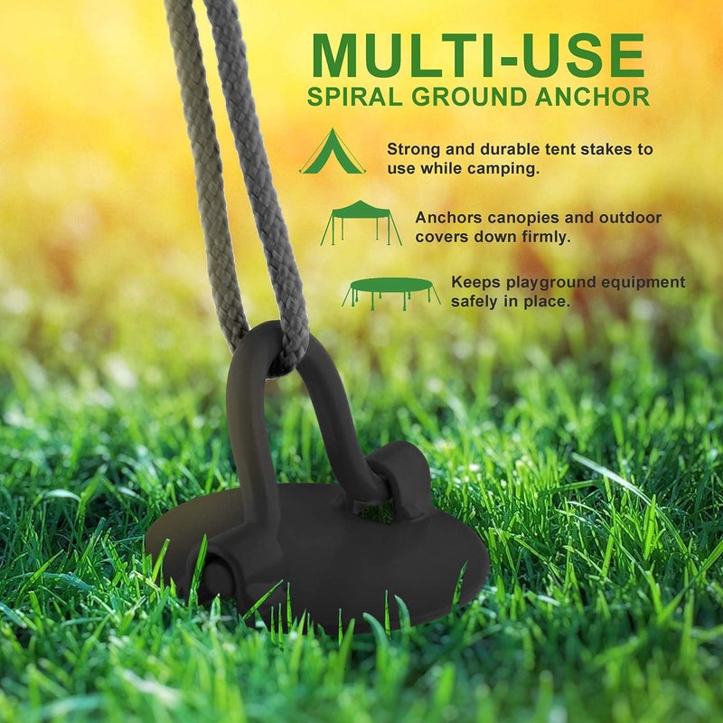 7Penn Spiral Ground Anchors - 10 Inch Tent Stakes Heavy Duty Ground Screw Anchor Twist Stakes, 4 Pack - Image 3