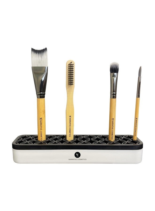 Narrative Cosmetics Upright Silicone Brush Holder With Square Corners - Black - Image 2
