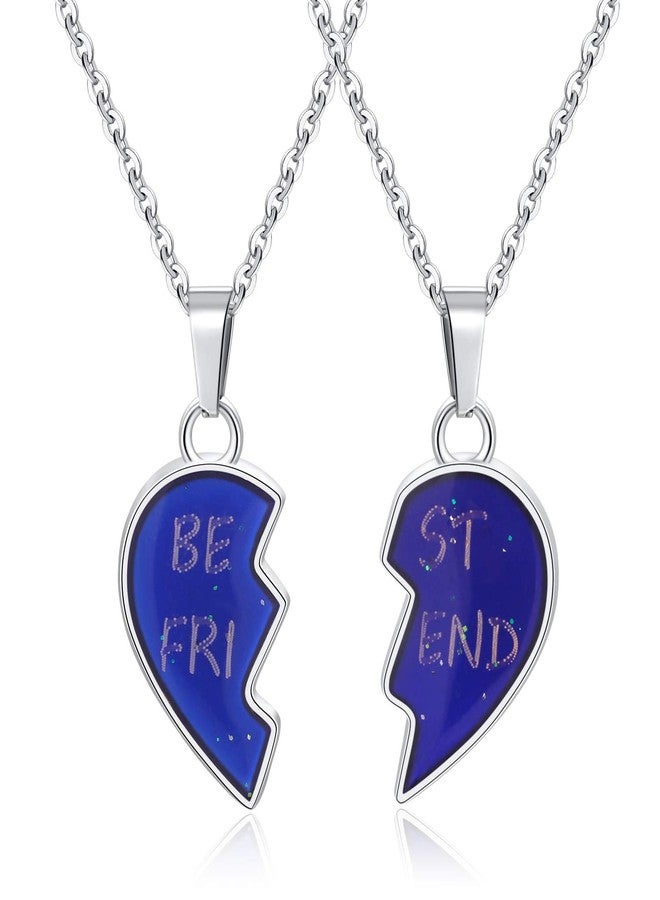 FM FM42 Temperature Sensing Color Changing Best Friend 2-Split Heart Pendant Necklace Set, Pack of 2 - Image 2