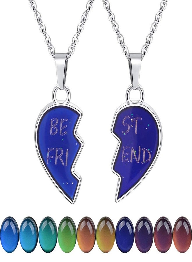 FM FM42 Temperature Sensing Color Changing Best Friend 2-Split Heart Pendant Necklace Set, Pack of 2 - Image 1