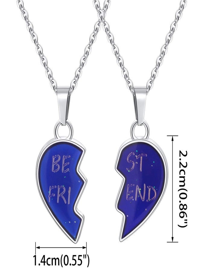 FM FM42 Temperature Sensing Color Changing Best Friend 2-Split Heart Pendant Necklace Set, Pack of 2 - Image 4