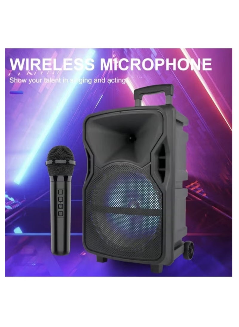 singe Wireless Bluetooth Speaker With Microphone, TWS, AUX, Loud and Clear Sound, Long-Lasting Rechargeable Battery With Wheels - Image 4