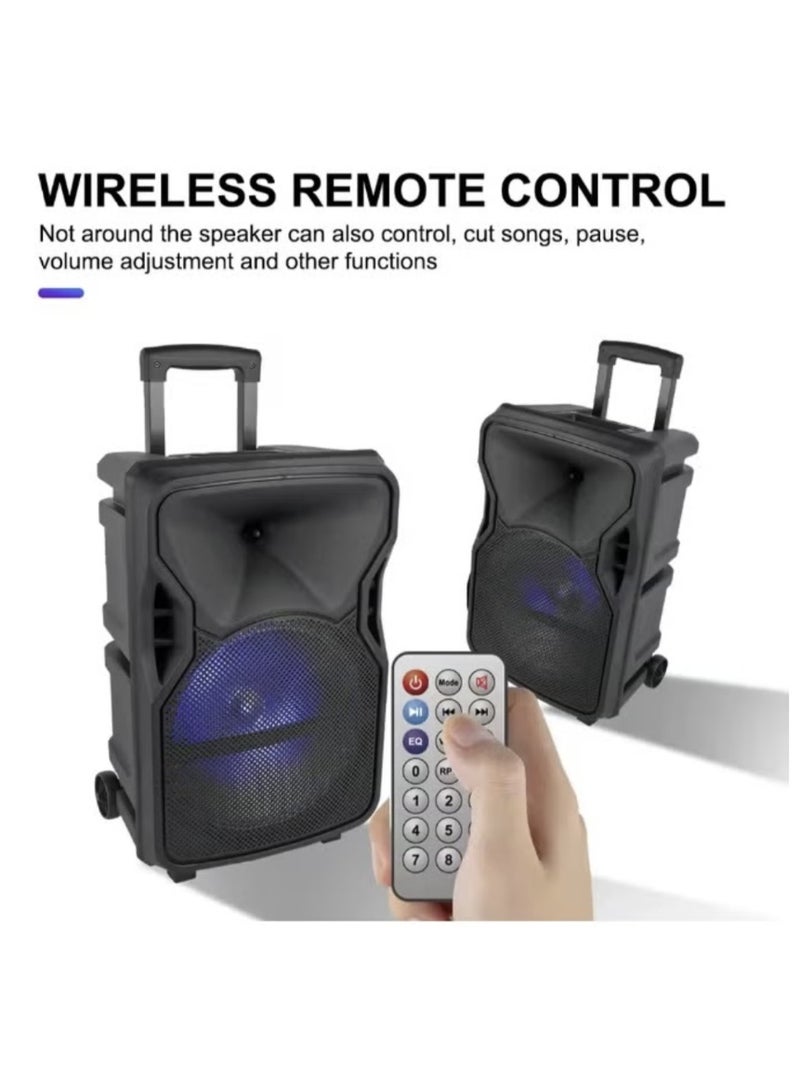 singe Wireless Bluetooth Speaker With Microphone, TWS, AUX, Loud and Clear Sound, Long-Lasting Rechargeable Battery With Wheels - Image 2