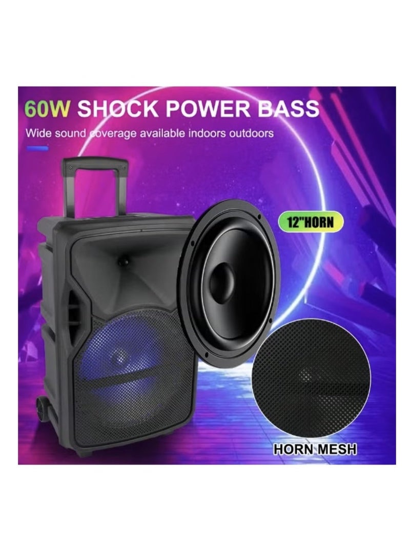 singe Wireless Bluetooth Speaker With Microphone, TWS, AUX, Loud and Clear Sound, Long-Lasting Rechargeable Battery With Wheels - Image 5