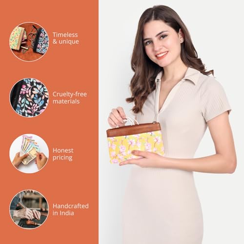 Hamelin Multi Purpose Pouch for Men & Women | Stationary, Makeup, Medicine Essentials Pouch | Vegan Leather Purse for Office College Outing | Country Garden-Pack of 2| Ideal Gift for Woman - Image 4