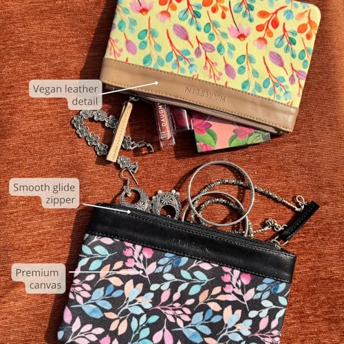 Hamelin Multi Purpose Pouch for Men & Women | Stationary, Makeup, Medicine Essentials Pouch | Vegan Leather Purse for Office College Outing | Country Garden-Pack of 2| Ideal Gift for Woman - Image 5