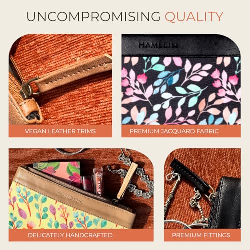 Hamelin Multi Purpose Pouch for Men & Women | Stationary, Makeup, Medicine Essentials Pouch | Vegan Leather Purse for Office College Outing | Country Garden-Pack of 2| Ideal Gift for Woman - Image 3