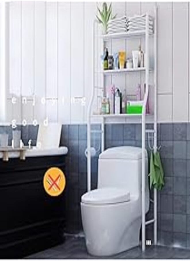 Generic Toytexx 3-Shelf Over Toilet Bathroom Rack Holder for Bath Essentials, Plants, Books - White 