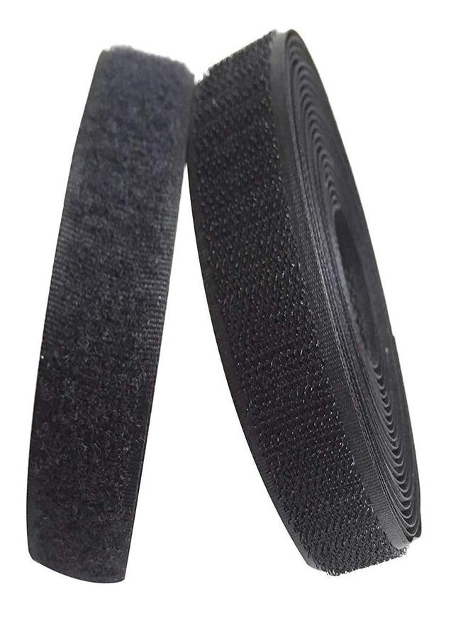 SSKR 1 Inch Size Hook and Loop Velcro Fastener Non Adhesive Tape 1 Metre Long (Black) for Home School Office Use, Stationery, Household Purposes. - Image 1