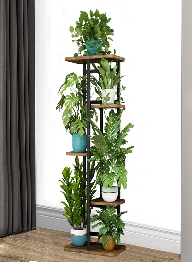 LINZINAR Plant Stand 5 Tier 6 Plant Multiple Flower Rack Holder Shelves Rack Storage Organizer Display Indoor Planter for Balcony Bedroom Patio Garden Living Room, Black - Image 3