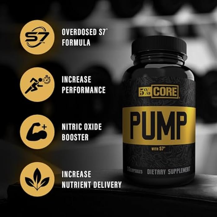 5% Nutrition Core Pump Caps | NO2 Nitric Oxide Booster Supplement Pills | All Natural Ultra Low Stim Preworkout Supplement (5mg Caffeine) (30 Capsules) - Image 4