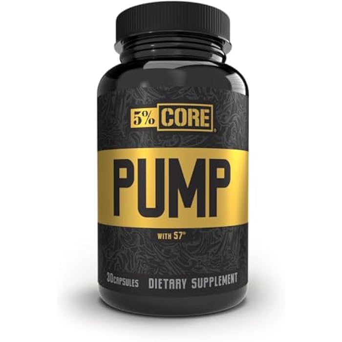 5% Nutrition Core Pump Caps | NO2 Nitric Oxide Booster Supplement Pills | All Natural Ultra Low Stim Preworkout Supplement (5mg Caffeine) (30 Capsules) - Image 1