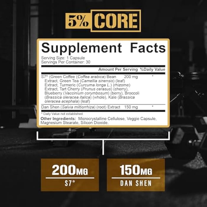 5% Nutrition Core Pump Caps | NO2 Nitric Oxide Booster Supplement Pills | All Natural Ultra Low Stim Preworkout Supplement (5mg Caffeine) (30 Capsules) - Image 3