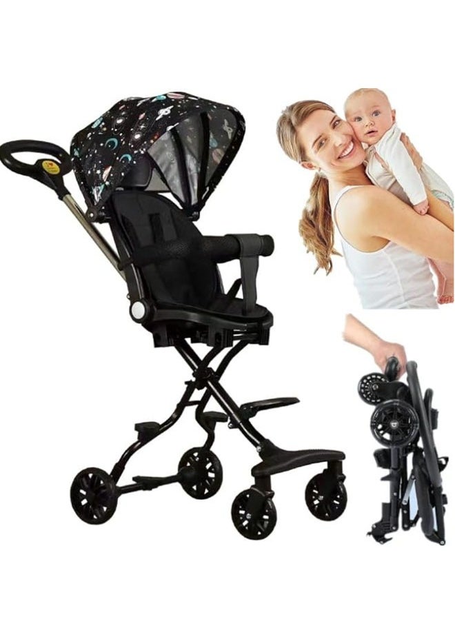 Arabest Baby Stroller Professional Foldable 4 Wheels Ergonomic Adjustable Infant Carriage for 1 to 6 Years Old, Portable Folding Lightweight Baby Stroller Compact Stroller Airplane Travel  - Image 1